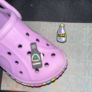 JIBBITZ. CROC CHARMS. Two food items. YUM. Baby Croc not included.